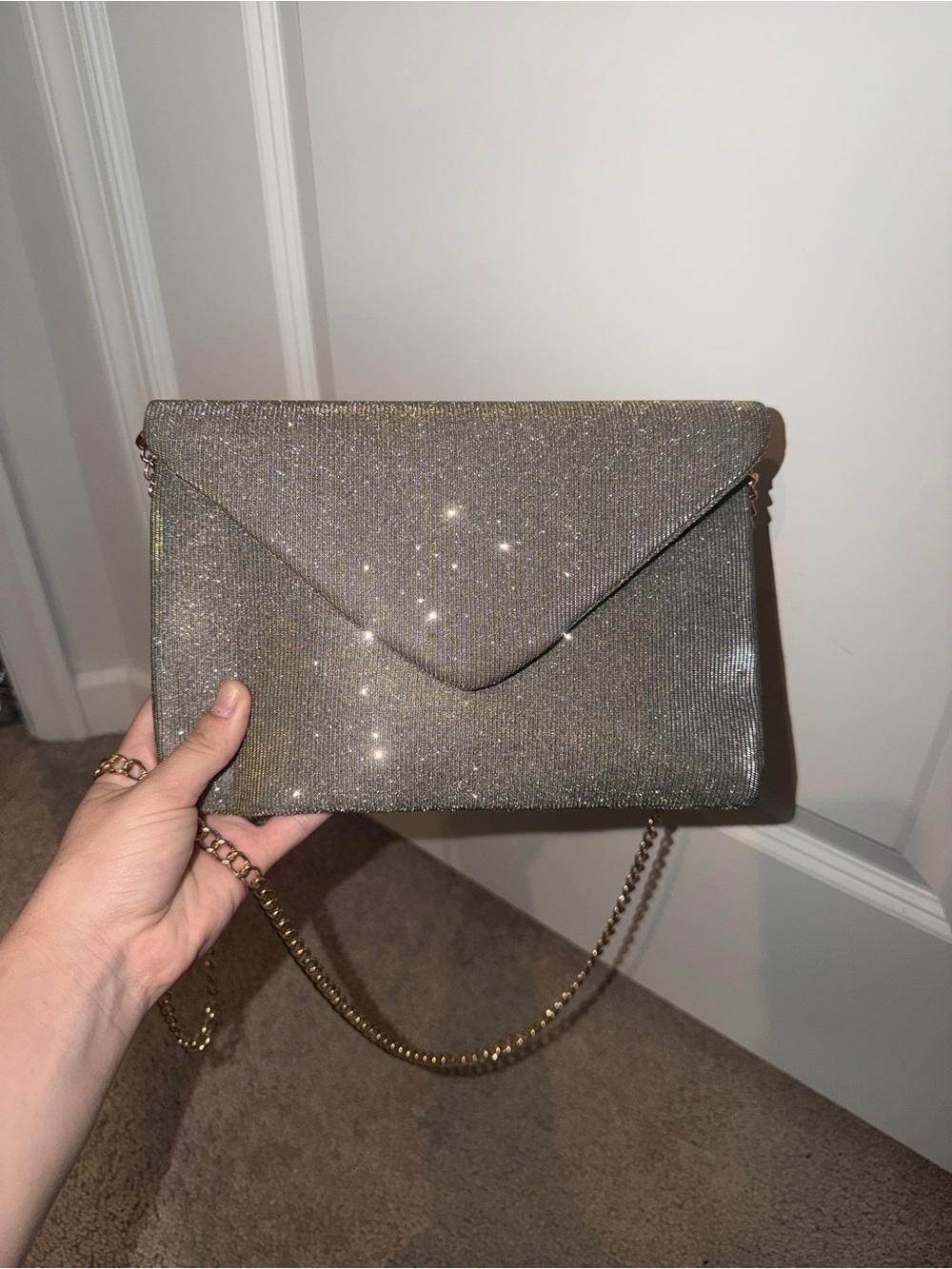 Sparkle Envelope Bag - Silver